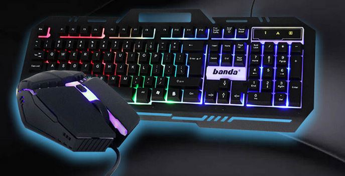 کی برد و ماوس گیمی سیم دار BANDA KM77 RGB