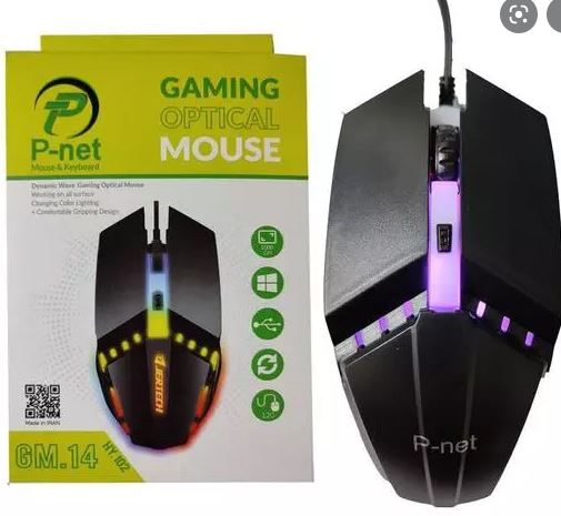 ماوس طرح گیمی سیم دار p-net GM-14