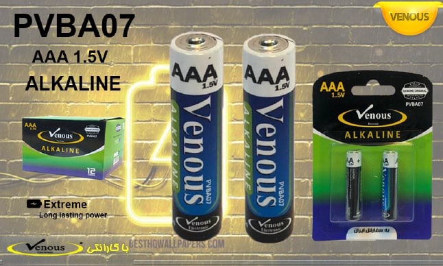 باطری نیم قلمی کارتی آلکالاین VENOUS PV-B07