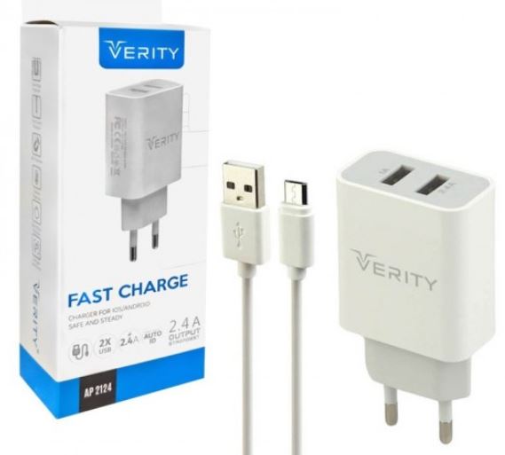 کلگی شارژر با کابل تایپ سی VERITY AP-2124