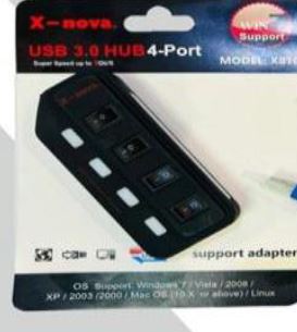 هاب 4 پورت آداپتور دار NOVA X-810 USB3 با کابل 1/20CM