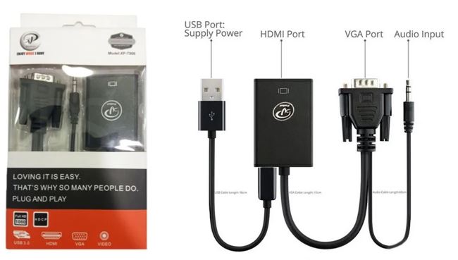 تبدیل کابلی XP T-906 VGA TO HD