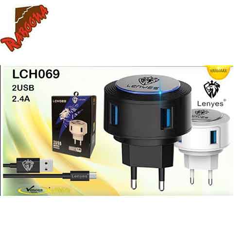 شارژر دو پورت باکابل اندروید2.4A Lenyes LCH069