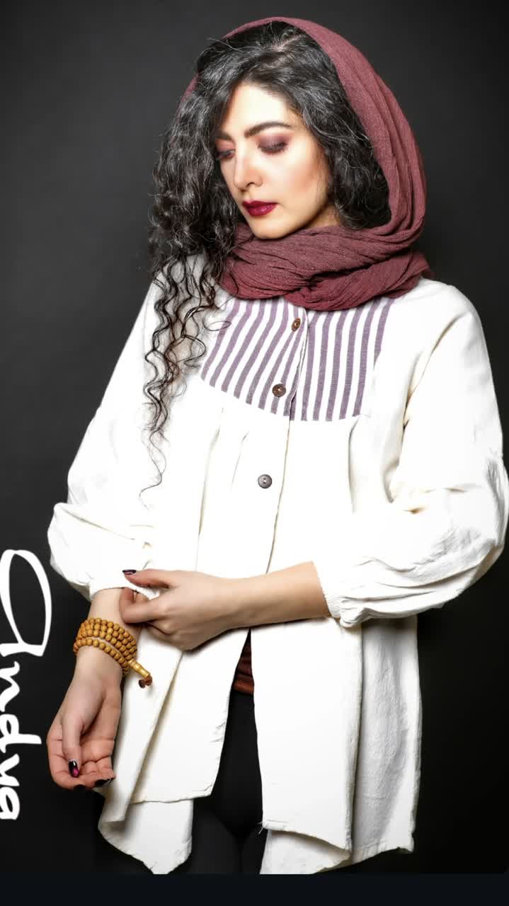 تونیک جلو یزدی سفید