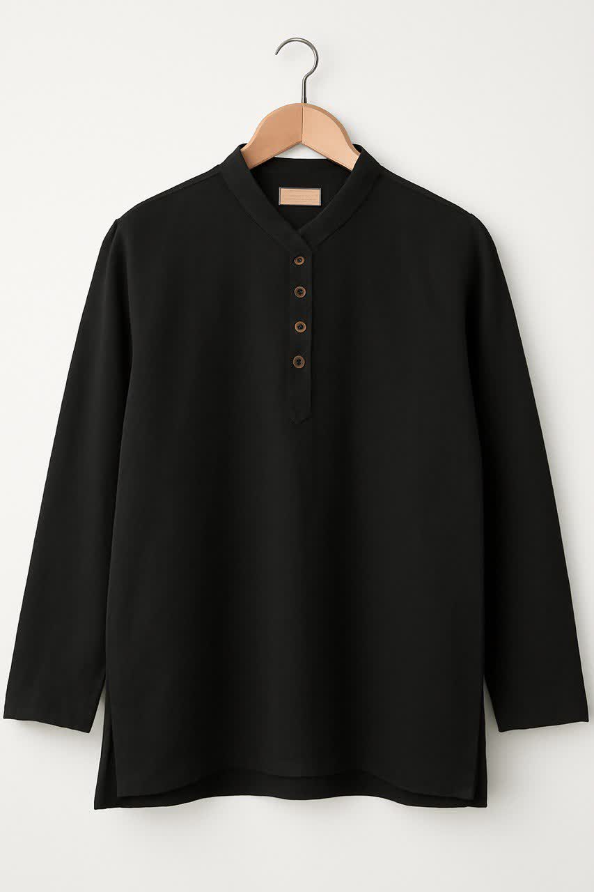 پیراهن سه دکمه مشکی سایز 2